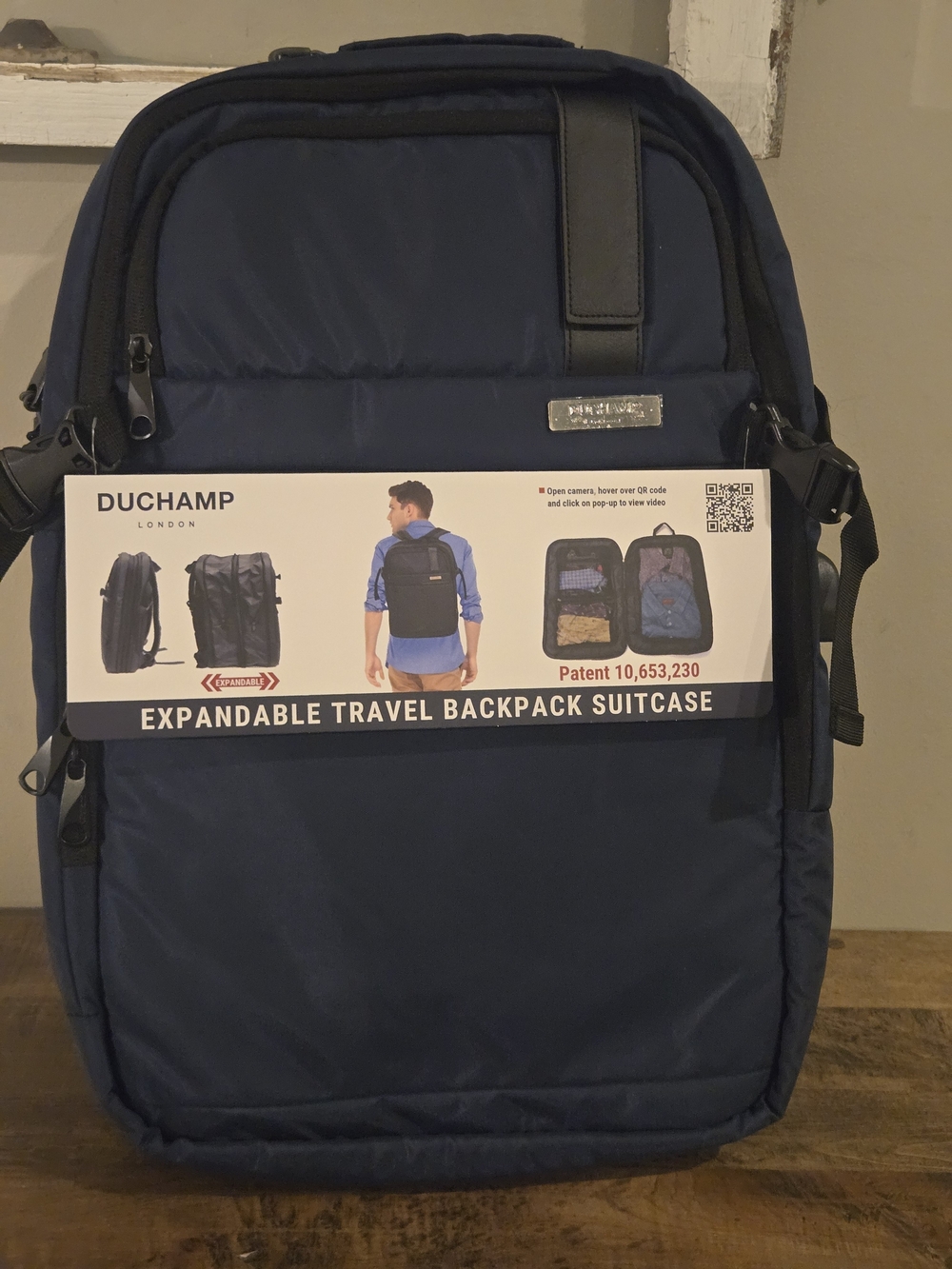 Duchamp London Expandable Travel Backpack Suitcase New $175
